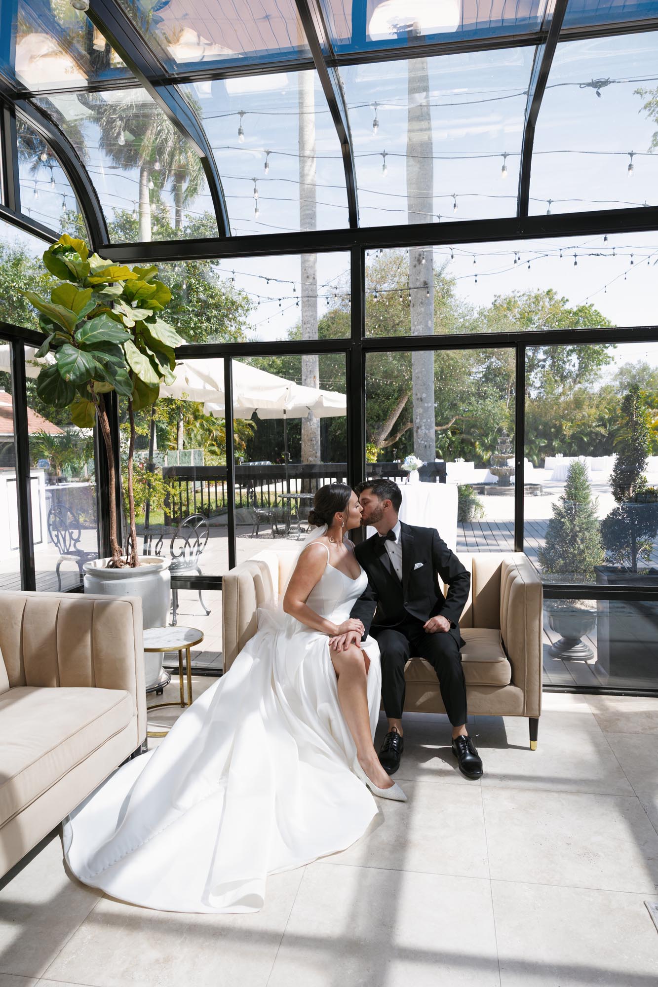 Bride and groom portraits at The Alderman House Wedding Venue in Fort Myers, Florida