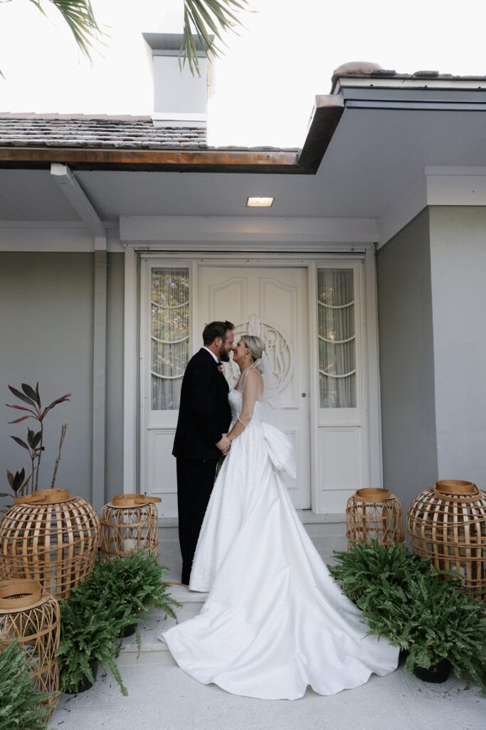 Port Royal Naples Florida Wedding | Priscila Del Cristo Photo Intimate moment during portraits at classic port royal wedding at private residence.