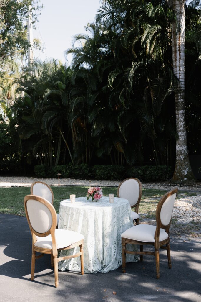 Luxury Port Royal Wedding | Priscila Del Cristo Photo Reception tablescape with floral décor at naples' port royal wedding.