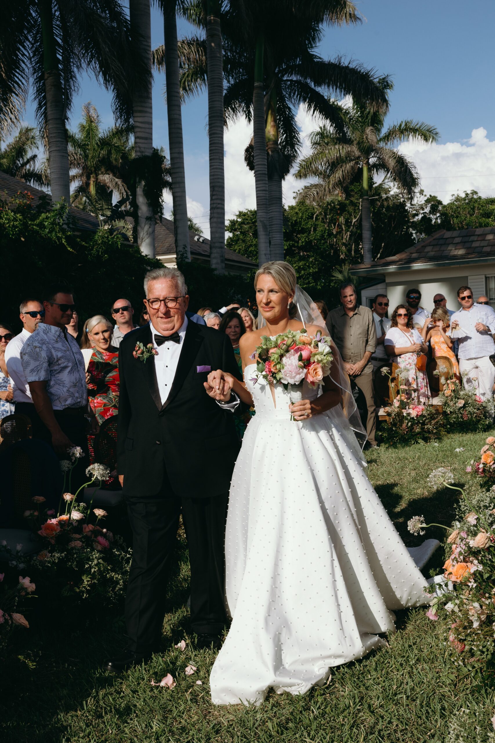 Elegant Port Royal Wedding | Priscila Del Cristo Photo Father walking his daughter down the aisle before heartfelt port royal wedding vows.