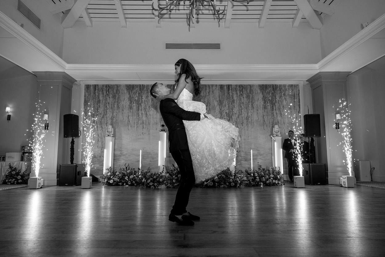 bride and groom dancing at the naples beach hotel and golf club 